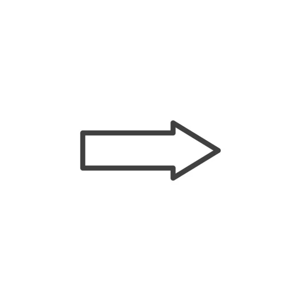 Flecha línea derecha icono — Vector de stock