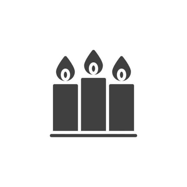 Tres velas vector icono — Vector de stock