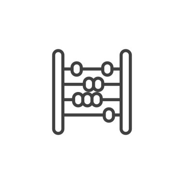 Kont Abaküs çizgisi ikonu. Mobil konsept ve web tasarımı için doğrusal biçim işareti. Abaküs taslağı vektör simgesi. Sembol, logo çizimi. Vektör grafikleri