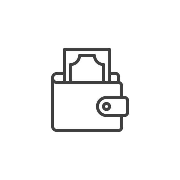 Geld Portemonnee Pictogram Lineair Stijlteken Voor Mobiel Concept Webdesign Contant — Stockvector