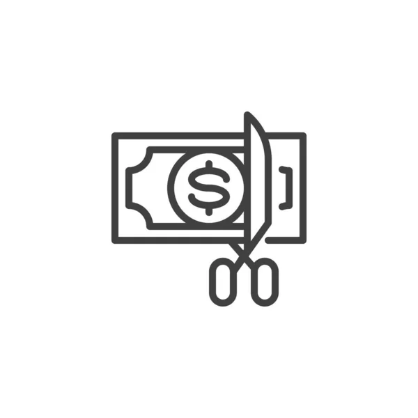 돈깎는 아이콘 모바일 디자인을 스타일 Money Scissor Outline Vector Icon — 스톡 벡터