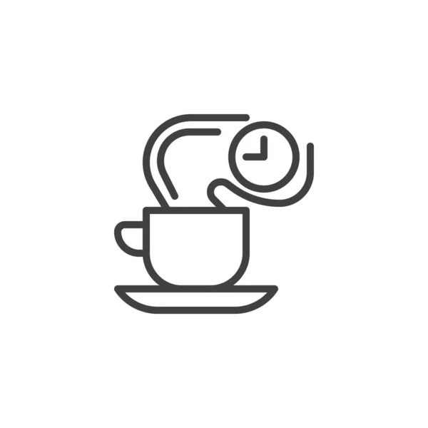 Ikona Přestávky Kávu Lineární Styl Značky Pro Mobilní Koncept Web — Stockový vektor
