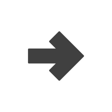 Ok nokta vektör simgesi. Mobil konsept ve web tasarımı için düz tabela. Ok simgesi doğru yönde. Sembol, logo çizimi. Vektör grafikleri