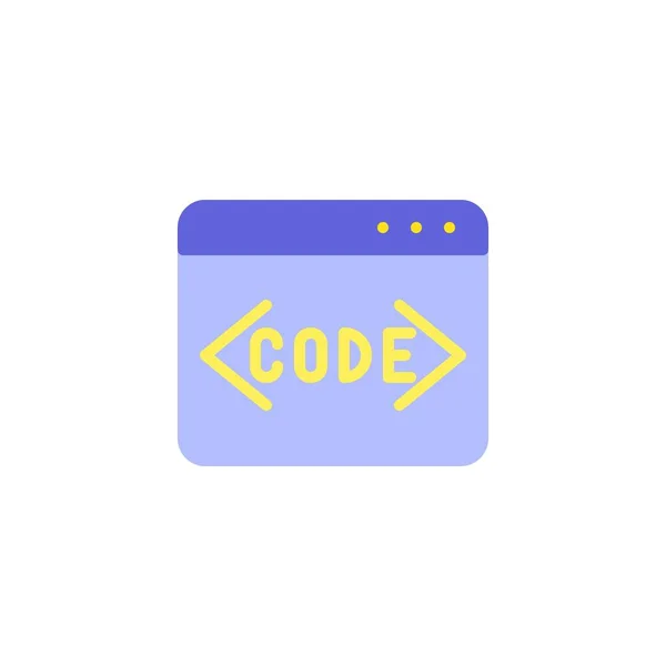 Codificación Web Icono Plano Signo Vectorial Programación Codificación Pictograma Colorido — Archivo Imágenes Vectoriales