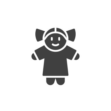 Bebek bebek vektör ikonu. Mobil konsept ve web tasarımı için düz tabela. Oyuncak sembol sembolü. Sembol, logo çizimi. Vektör grafikleri