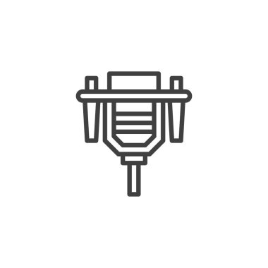 VGA kablo hattı simgesi. Mobil konsept ve web tasarımı için doğrusal biçim işareti. Bilgisayar kablosu vektör simgesi. Sembol, logo çizimi. Vektör grafikleri