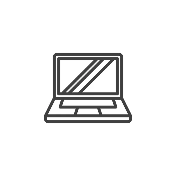 Laptop Computer Line Icon Linear Style Sign Mobile Concept Web — Stockvector