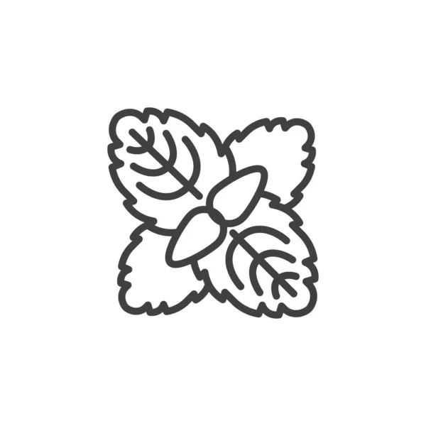 Значок Линии Листа Базилика Знак Стиля Мобильной Концепции Веб Дизайна — стоковый вектор