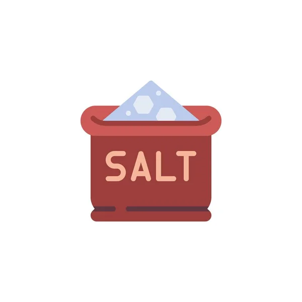 Salt Bag Flat Icon Vector Sign Salt Packet Colorful Pictogram — Stock Vector