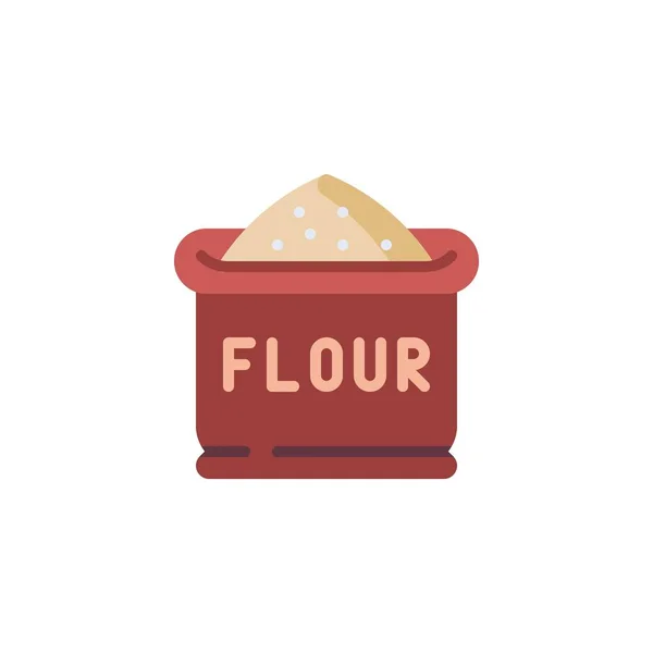 Flour Bag Flat Icon Vector Sign Flour Packet Colorful Pictogram — Stock Vector