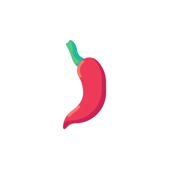 Chili Pippuri Litteä Kuvake Vektori Merkki Kuuma Pippuri Värikäs Kuvamerkki — vektorikuva