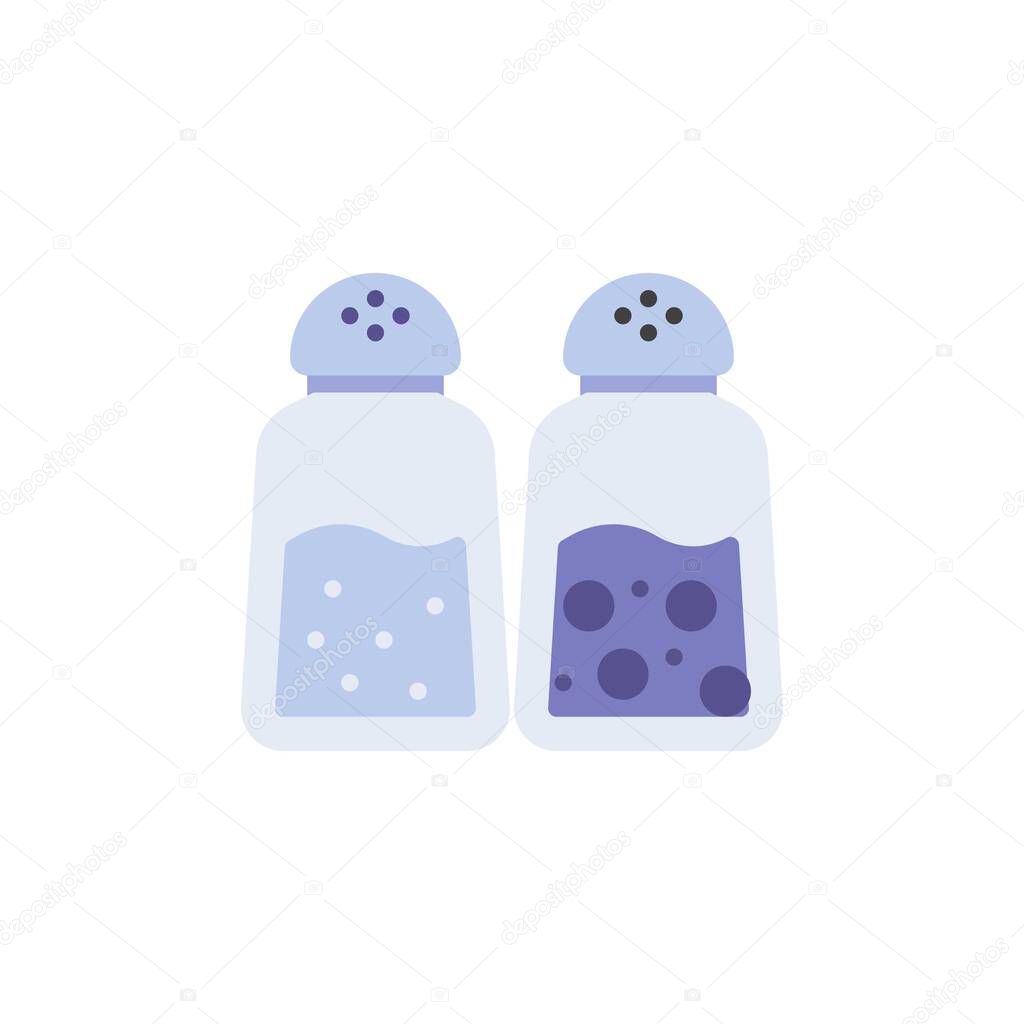Salt and pepper shaker flat icon, vector sign, Salt and pepper bottle colorful pictogram isolated on white. Symbol, logo illustration. Flat style design