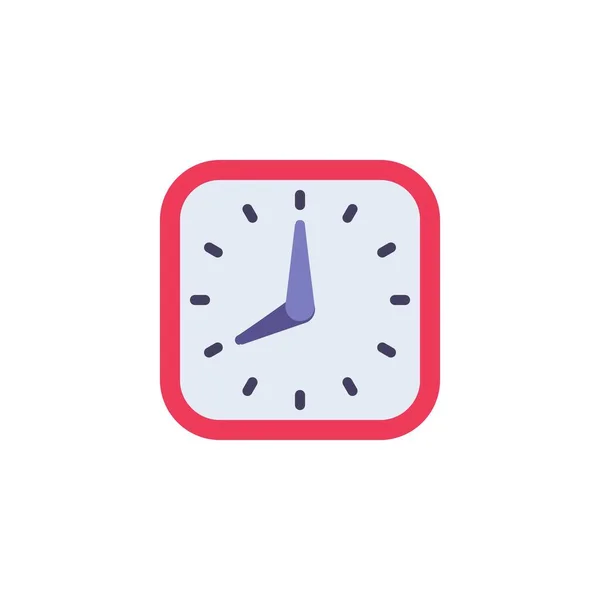 Reloj Tiempo Icono Plano Signo Vectorial Pictograma Colorido Reloj Aislado — Archivo Imágenes Vectoriales