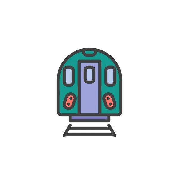 Pociąg Metra Wypełnił Zarys Ikony Znak Wektora Linii Metro Liniowy — Wektor stockowy