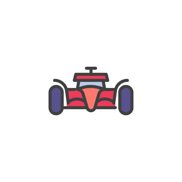 Öndeki Spor Araba Taslak Simgesi Çizgi Vektör Işareti Yarış Arabasının — Stok Vektör