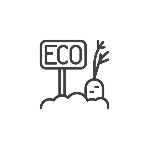 Icono Línea Agricultura Ecológica Signo Estilo Lineal Para Concepto Móvil — Vector de stock