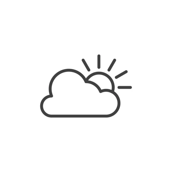 Ikona Chmury Słońca Liniowy Znak Stylu Dla Mobilnej Koncepcji Projektowania — Wektor stockowy