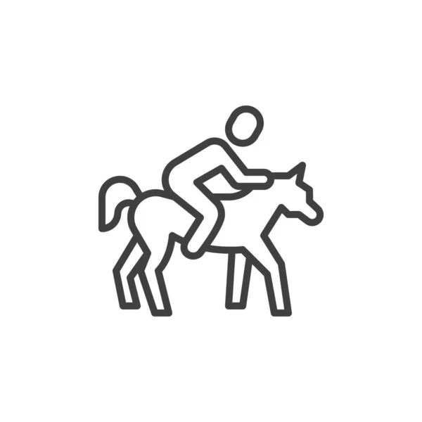 Icono Línea Carreras Caballos Signo Estilo Lineal Para Concepto Móvil — Archivo Imágenes Vectoriales