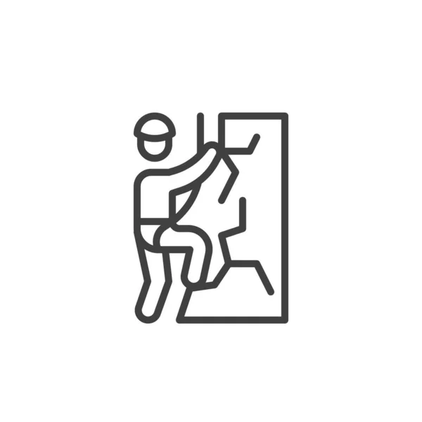 Kletterseil Ikone Lineares Stilschild Für Mobiles Konzept Und Webdesign Climber — Stockvektor