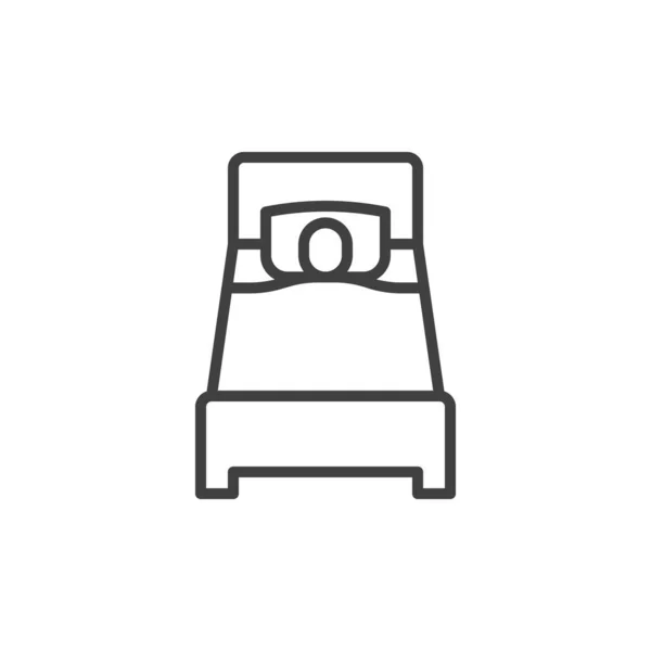 Dormir Dans Ligne Lit Icône Signe Style Linéaire Pour Concept — Image vectorielle