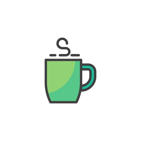 Hot Drink Cup Filled Outline Icon Line Vector Sign Linear - Stok Vektor