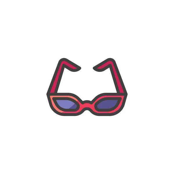 Gafas Sol Llenas Icono Del Contorno Signo Vector Línea Pictograma — Vector de stock