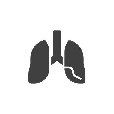 İnsan ciğerleri vektör ikonu. Mobil konsept ve web tasarımı için düz tabela. Ciğerlerin simgesi. Sembol, logo çizimi. Vektör grafikleri