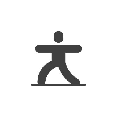 Yoga eğitim vektör simgesi. Mobil konsept ve web tasarımı için düz tabela. Spor jimnastik sembolü. Sembol, logo çizimi. Vektör grafikleri