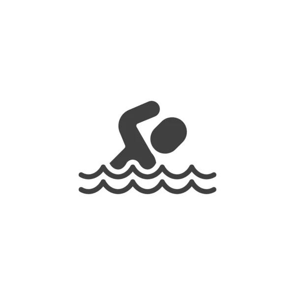 Hombre Nadando Icono Vector Signo Plano Lleno Para Concepto Móvil — Archivo Imágenes Vectoriales