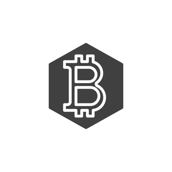 Ikona Wektora Bitcoina Nft Wypełnione Płaski Znak Dla Koncepcji Mobilnej — Wektor stockowy