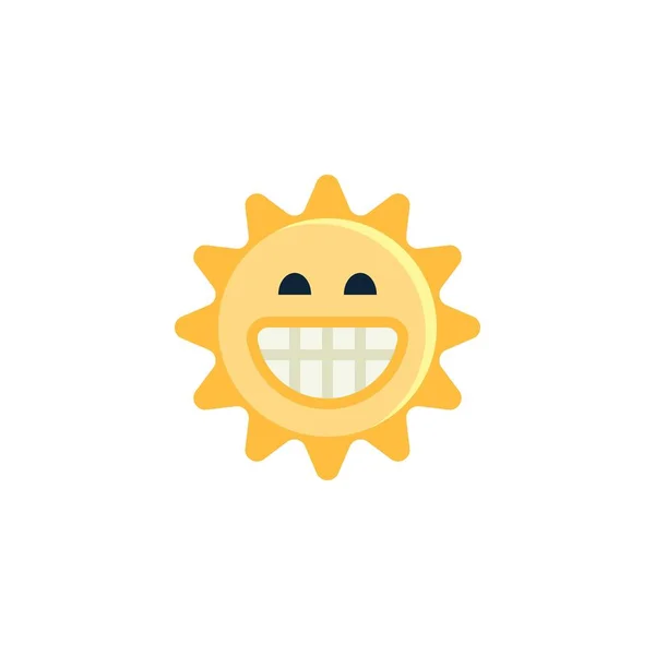 Sun Beaming Face Smiling Eyes Flat Icon Vector Sign Colorful — 스톡 벡터