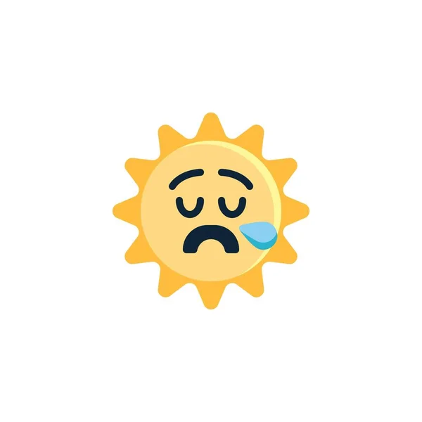 Sleepy Sun Face Emoticon Flat Icon Vector Sign Colorful Pictogram — Stock vektor