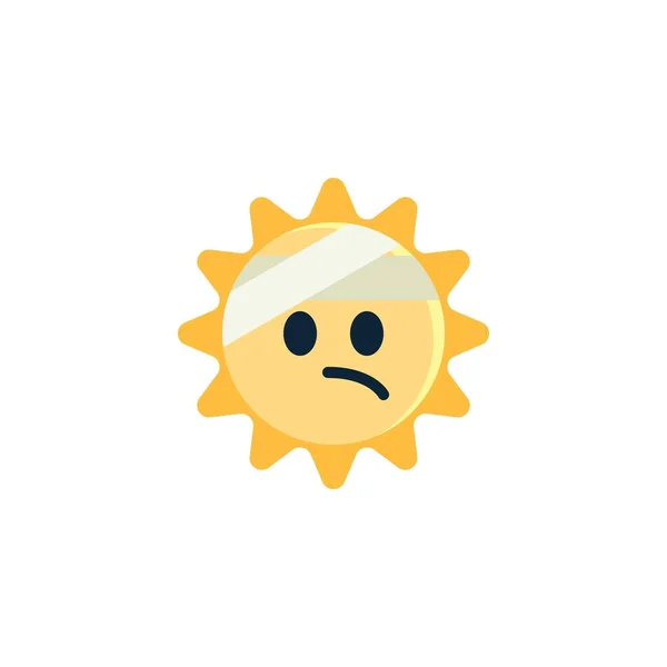 Sun Face Head Bandage Flat Icon Vector Sign Colorful Pictogram — 스톡 벡터