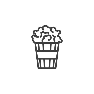 Popcorn box line icon. linear style sign for mobile concept and web design. Popcorn basket outline vector icon. Symbol, logo illustration. Vector graphics
