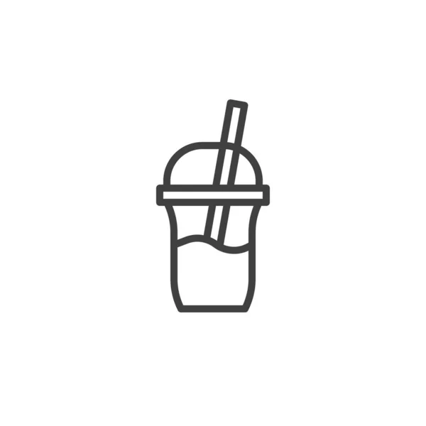 Take Away Coffee Cup Line Icon Linear Style Sign Mobile — Stock vektor