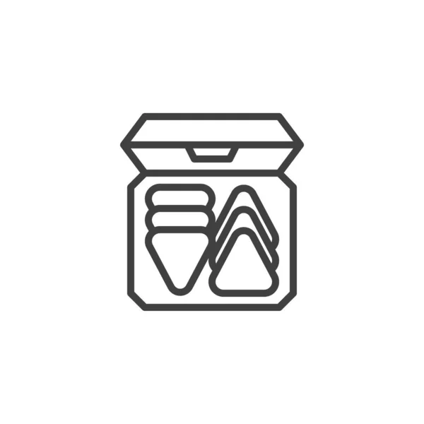 Значок Линии Nachos Box Знак Стиля Мобильной Концепции Веб Дизайна — стоковый вектор