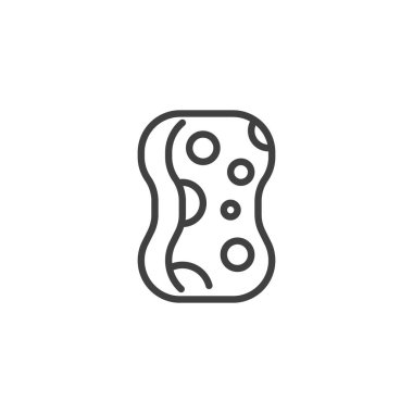 Sünger çizgisi simgesi. Mobil konsept ve web tasarımı için doğrusal biçim işareti. Sünger çizgisi vektör simgesi. Sembol, logo çizimi. Vektör grafikleri