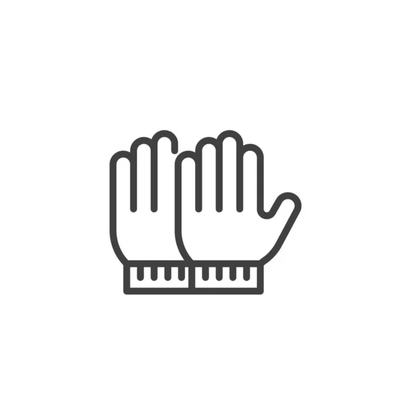 手袋のラインアイコン モバイルコンセプトとウェブデザインのためのリニアスタイルのサイン 手袋アウトラインベクトルアイコンのペア シンボル ロゴイラスト ベクトルグラフィックス — ストックベクタ