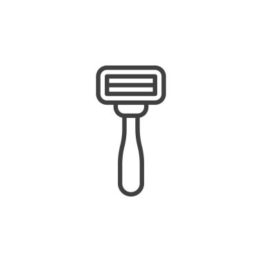 Tıraş bıçağı çizgisi simgesi. Mobil konsept ve web tasarımı için doğrusal biçim işareti. Razor ana hatlı vektör simgesi. Sembol, logo çizimi. Vektör grafikleri
