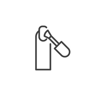 Manikür çizgisi ikonu. Mobil konsept ve web tasarımı için doğrusal biçim işareti. Tırnak cilası ana hat vektör simgesi. Sembol, logo çizimi. Vektör grafikleri