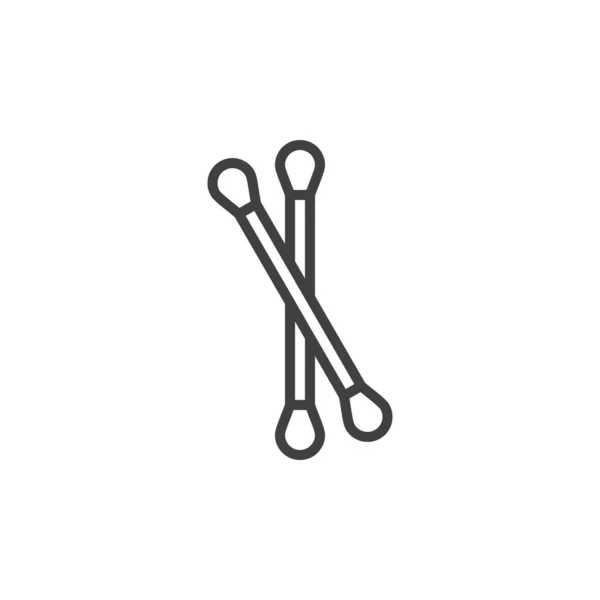 Sticky Cotton Swabs Line Icon Linear Style Sign Mobile Concept — Stockvector