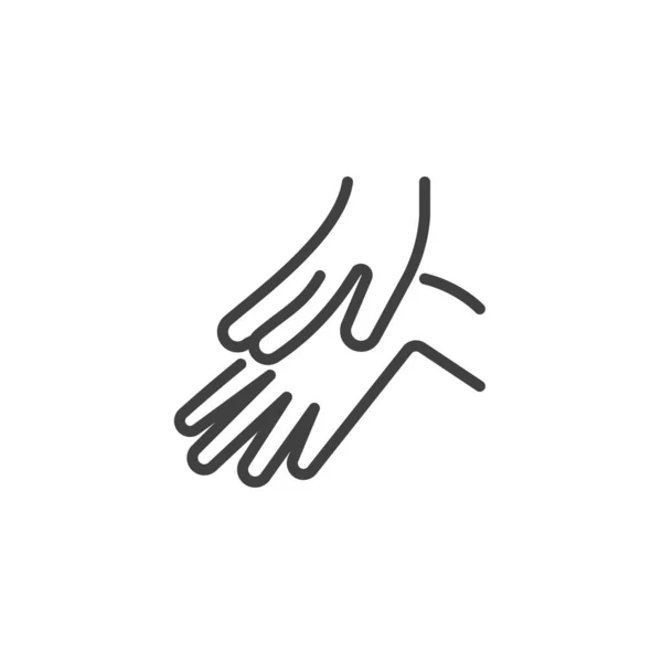 Hand Cream Applying Line Icon Linear Style Sign Mobile Concept — Stock vektor