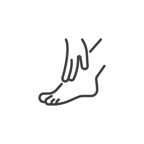 Feet Cream Applying Line Icon Linear Style Sign Mobile Concept — Stockvektor