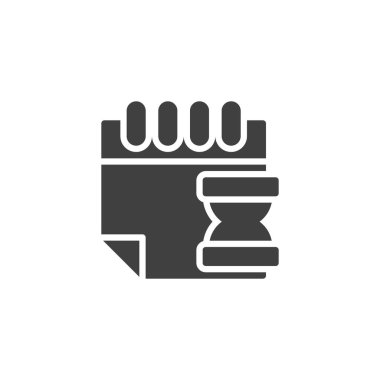 Son teslim tarihi takvim vektör simgesi. Mobil konsept ve web tasarımı için düz tabela. Takvim ve kum saati simgesi. Sembol, logo çizimi. Vektör grafikleri