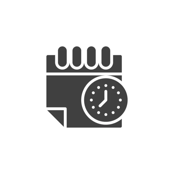 Calendar Time Vector Icon Filled Flat Sign Mobile Concept Web — Stock vektor