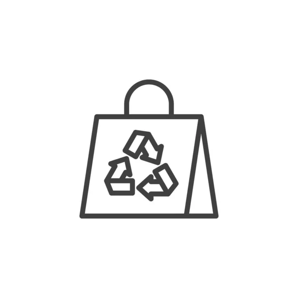 Reycling Bag Line Icon Знак Стиля Мобильной Концепции Веб Дизайна — стоковый вектор