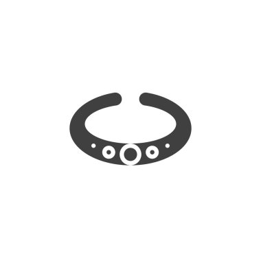 Kadın bilekliği vektör simgesi. Mobil konsept ve web tasarımı için düz tabela. Mücevher bileziği sembolü. Sembol, logo çizimi. Vektör grafikleri