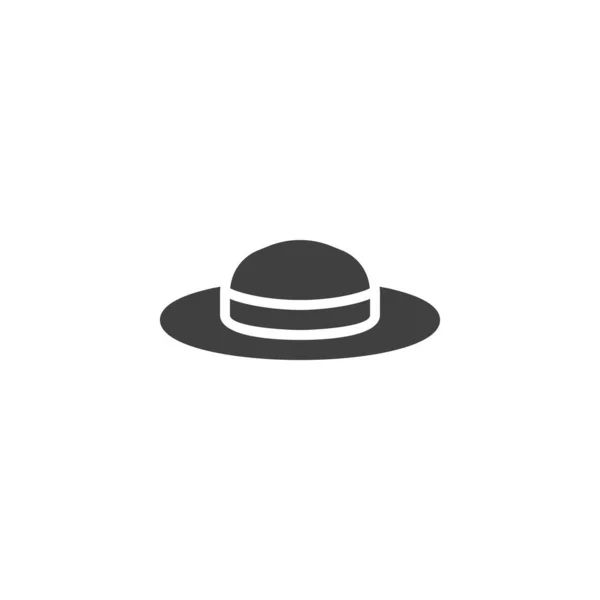 Значок Вектора Летней Шляпы Заполненный Плоский Знак Мобильной Концепции Веб — стоковый вектор