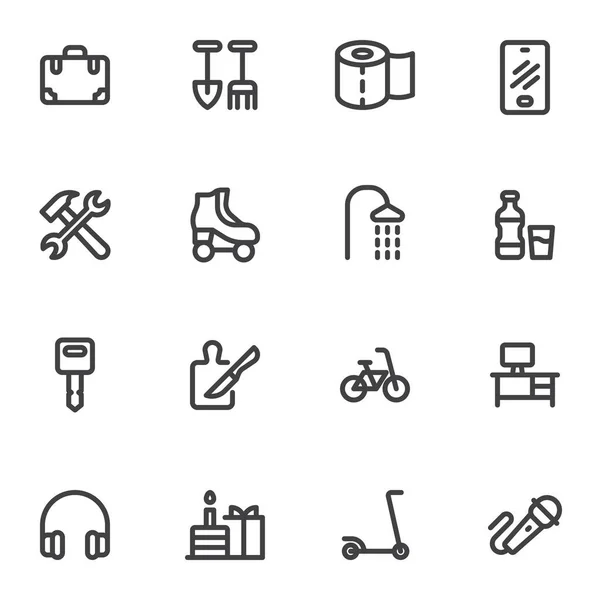 Lifestyle Entertainment Line Icons Set Outline Vector Symbol Collection Linear — Vettoriale Stock