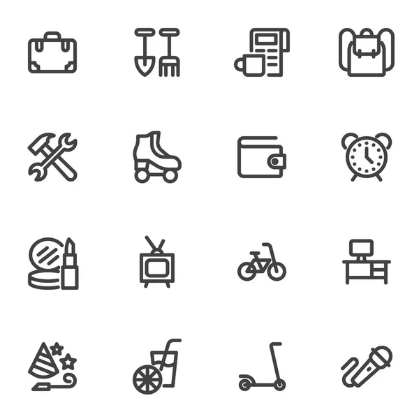 Lifestyle Line Icons Set Outline Vector Symbol Collection Linear Style — Stockový vektor